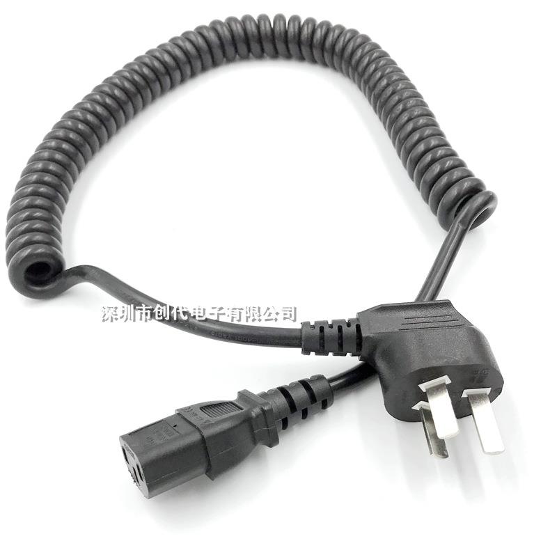 三芯10mm国标电814弹簧线源线4P米U伸缩.多芯螺旋线汽车线缆