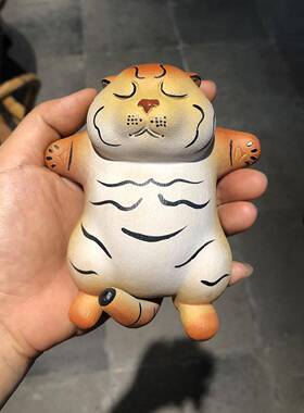 宠茶虎HXI玩紫砂雕塑小老茶可向爱又乖巧重新开始前冲