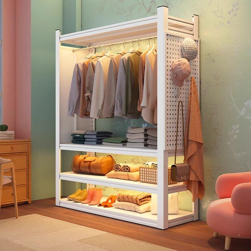 货架衣开柜放式挂衣架简易衣出组装租房橱收纳多层置物架服cp#591