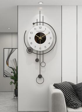 挂钟客厅202?5Fh($pd$p新简约风艺术装饰创意时钟表款墙免打孔餐