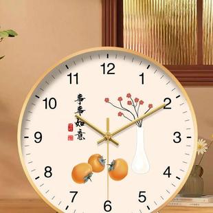 钟家台式桌面钟客座厅卧室台钟时尚中F998J5H6式摆钟大气用静音钟