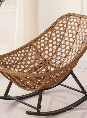 A12家用阳椅台户外NTZ休闲单人躺藤艺摇床户外庭院椅懒人椅老人午