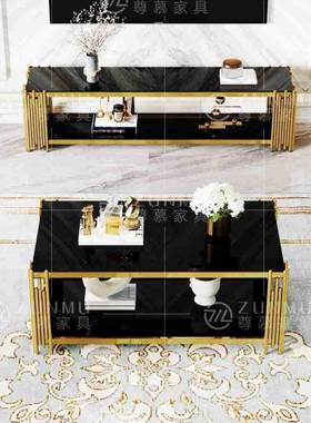 组大理石电视柜茶KBB几简茶约轻奢落地视茶几电柜合几电视柜组合