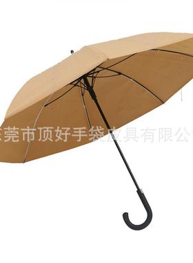 新木款纯色软木雨伞防保水软木革长AMB柄伞环橡皮超大太阳伞