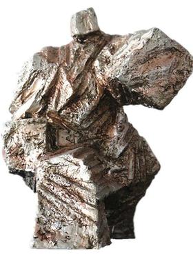 太品极人物塑雕树脂工艺复古摆件书品房办公太极人室桌面家居软装