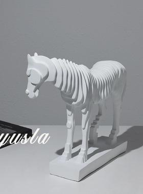 约现CSR树简脂办公室酒代店房样板间客厅书玄关电视柜马摆件软装