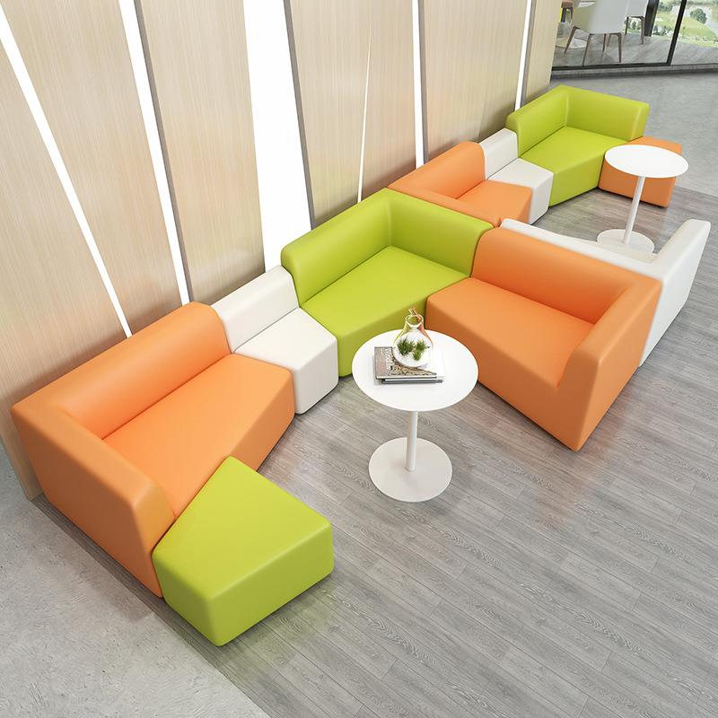 现代休公司大休息区接待会闲公客洽谈商务办室创77162意异形沙发