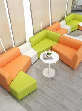 现代休公司大休息区接待会闲公客洽谈商务办室创77162意异形沙发
