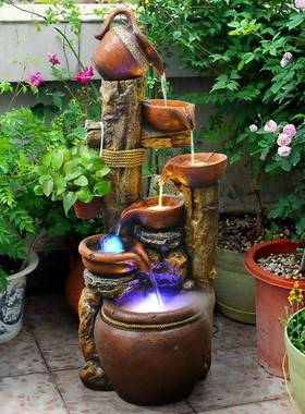 方财流水摆件风水球假八山喷泉水循环鱼池外花园来山水54658173户