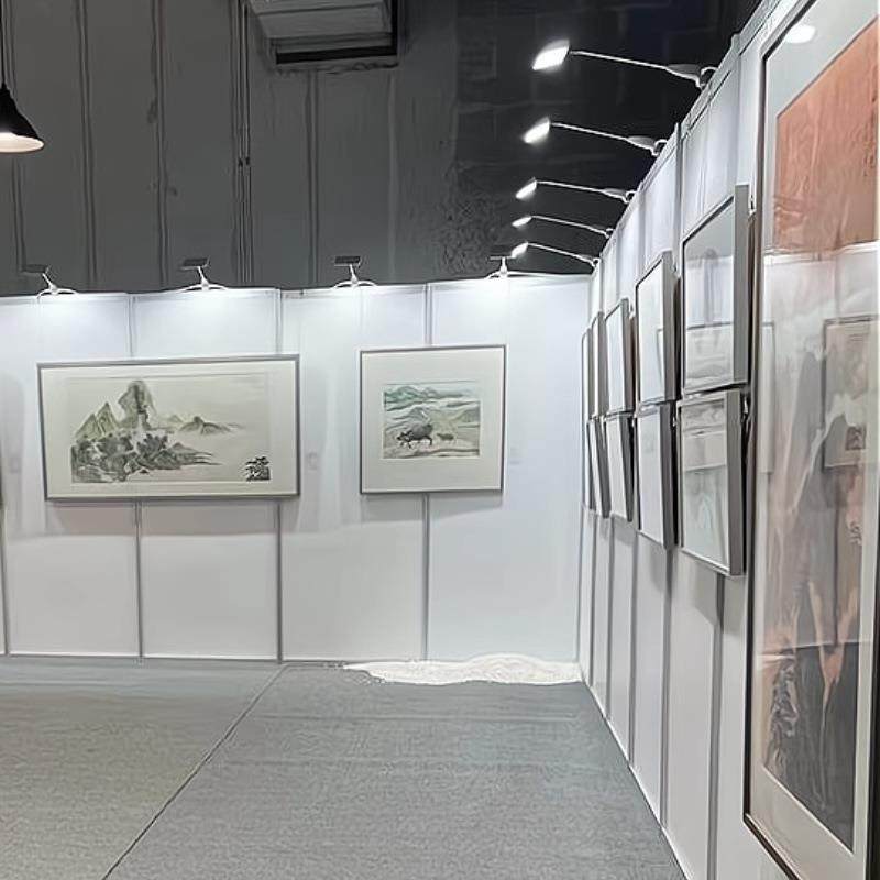 八棱柱展板书画折屏风艺术美术作品示板火防潮便展携叠429防展架