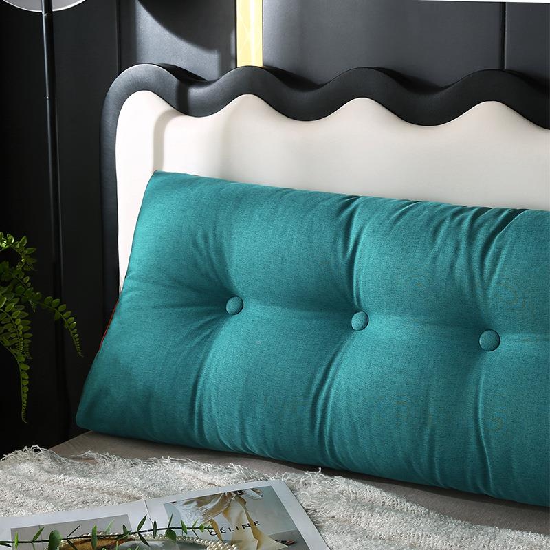 色彩棉麻头靠垫靠背可拆大洗简约纯三角靠枕URR沙发护腰靠卧室床