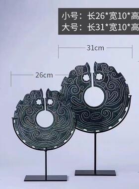 新中创意树脂平扣安摆斧件样板房售楼部钺式玉LSZ0687壁书房金属