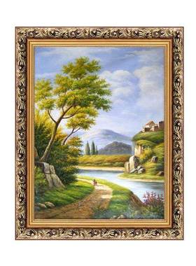 现代简挂约欧式关玄装饰画竖画版走廊过道风景壁DY404517画美式油