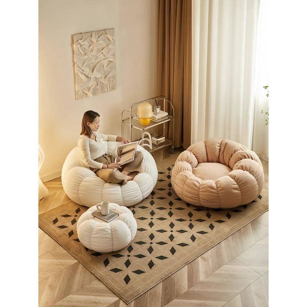 懒人沙发可躺可休闲椅子榻阳台网VXV单红榻睡米座椅卧室人南瓜小