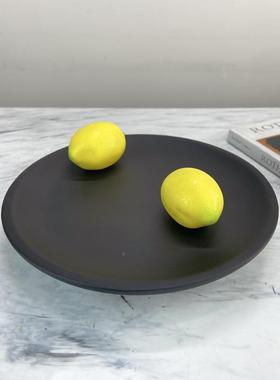 现厨简代约三脚托盘黑色树JKE脂摆件客房厅酒楼米兰时尚轻装饰品