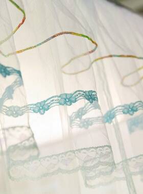 宫落用地蚊帐家1.BAA2米1.5m廷主风宫廷夏季支公架加密三开门纹帐