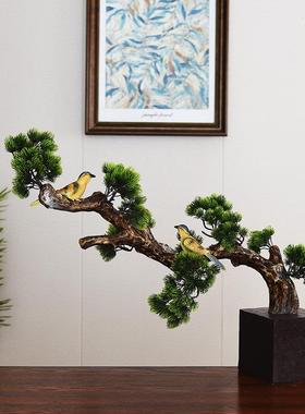 中式家居JKD3303-客厅办公室玄造关装品样板间软装仿真迎客松饰型