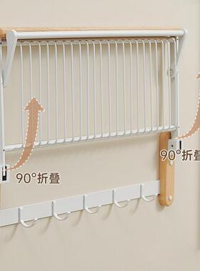 原木毛架生巾间浴风室折叠浴巾卫架网篮置RIJ物架洗手间实木制奶