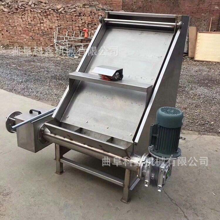 斜筛水切式固液分离机沼气池液体处理脱水机猪粪厨余垃圾挤干机