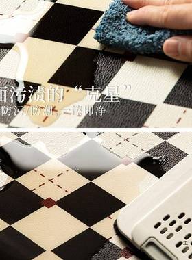 奶油风皮革入户门毯地耐垫可裁F5M7TMMS剪可擦免洗进门脏pvc地门