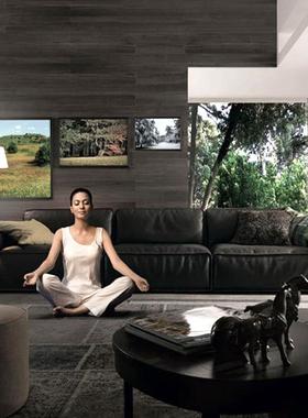 意大利极简发高沙端沙发轻奢创x意大黑BRD牛bater沙设计发师夏图