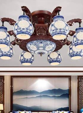 中式厅吊灯别墅室古实仿茶木灯51168具中国风古典大气卧室餐厅客