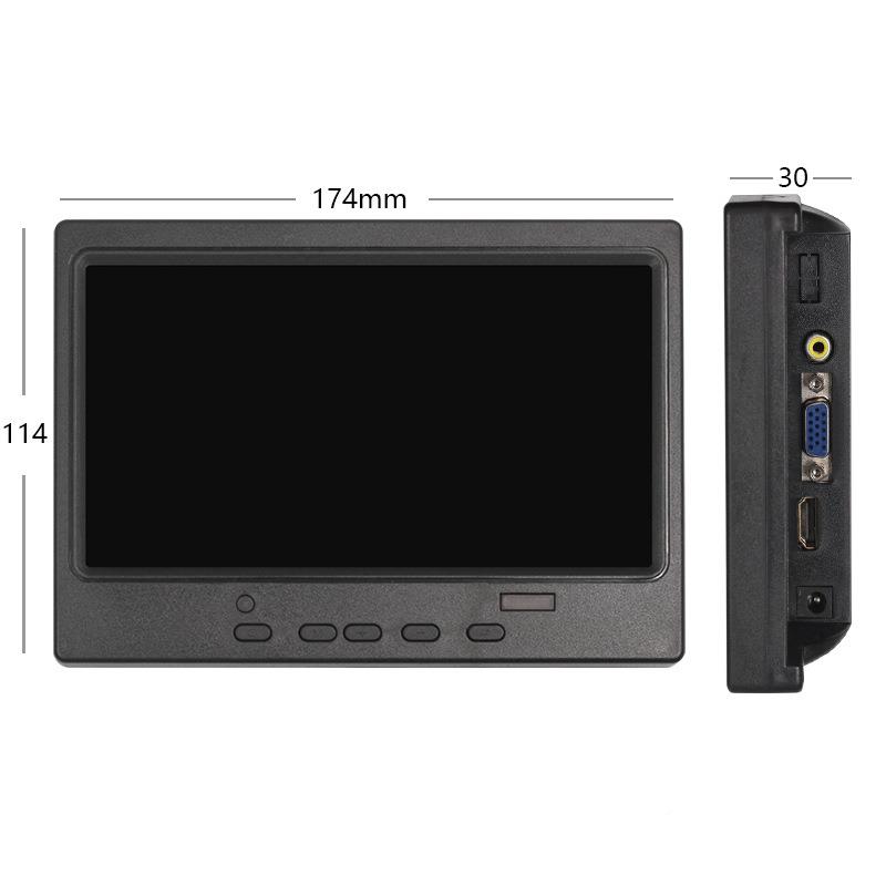 7寸车载/显示监视A器vgahdmi/副V视频监CZG视器电脑屏高清倒车显