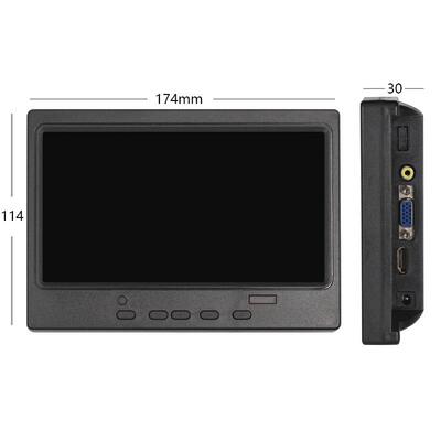 7寸车载/显示监视A器vgahdmi/副V视频监CZG视器电脑屏高清倒车显