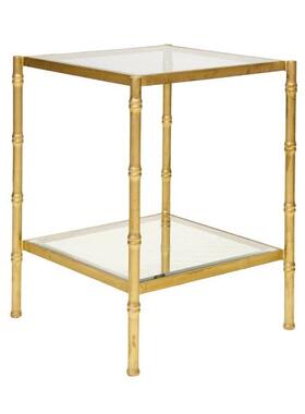 式轻奢软不锈钢竹M246管茶几/酒店/别墅金箔茶几/装设计茶节美几