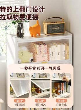 家用钢制书柜带门防尘储柜物头儿HSX001-R物童多层落地铁艺书架磕