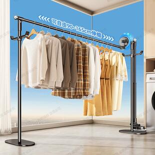 台盘吸落地可缩晾晒架家用917免打孔挂衣杆伸带挂架衣服裤子晾晒
