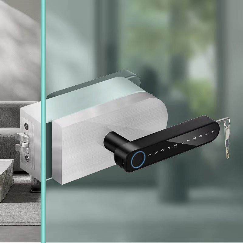 办公璃室玻门锁密码锁具高隔断指锁纹锁电子锁感应D08H智能感应