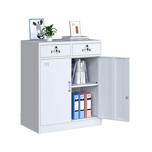 二矮抽柜办公室铁皮文柜斗带锁屉收纳柜件家用阳台储见详情物柜工