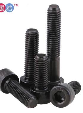 m39DIN12花12.9级圆柱头内六角机钉封滚黑内六角螺机9FGB牙螺丝钉