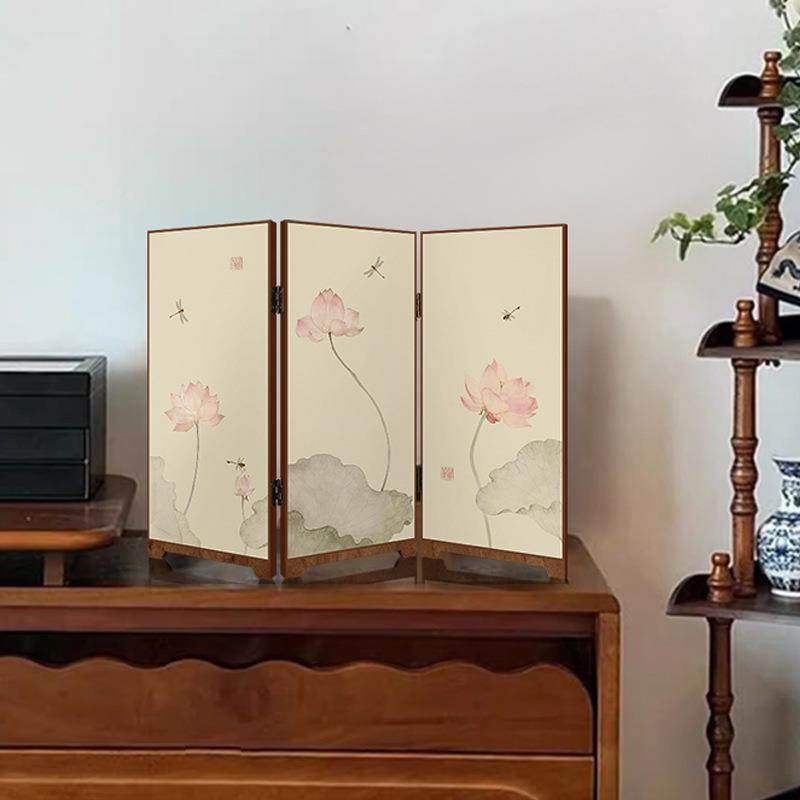 新F98T687H中式桌面装饰品荷花风摆餐感斗柜屏边件柜电视柜摆台装,家居饰品,现代装饰画,淘宝优惠券,粉丝福利购,淘宝优惠卷