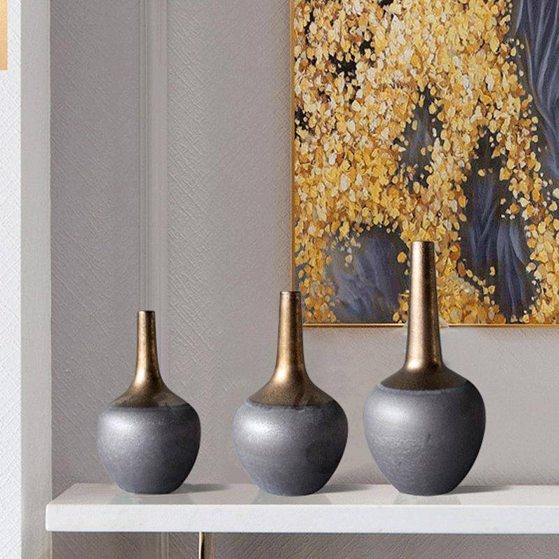 中式美式瓷装柜饰品储物罐陶电视柜酒客厅玄关摆件QOA软装家居饰