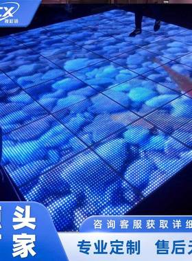 LED舞台地面屏P3.9高1示清互动led落厅地展地砖81809室内全彩显大
