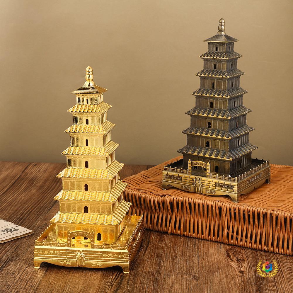 ?大雁塔黄鹤楼北京天坛模型旅游纪念品金属建筑摆件大慈恩寺佛塔