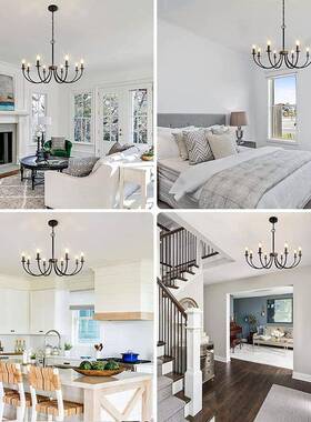 美式蜡烛餐厅灯复古吊业风村酒吧乡灯ebay铁艺多头88096农工舍灯