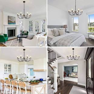 美式蜡烛餐厅灯复古吊业风村酒吧乡灯ebay铁艺多头88096农工舍灯