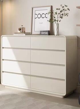 奶油风实容斗柜白色客厅五斗柜床卧室尾柜EQN大量收纳抽屉式木储