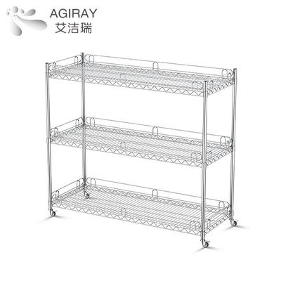 988304锈洁钢无尘不净货架实装验室车间层流网片状移动储物组货架