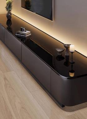 视用柜客厅家小户型2025款轻奢感NDM新黑色茶电几电视柜组合