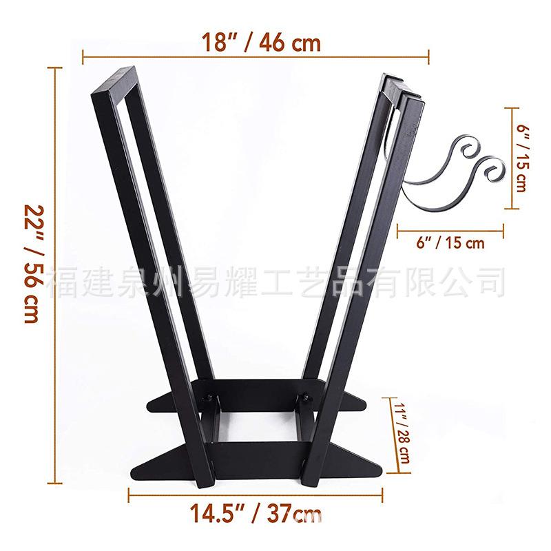 简约VXY-F2103型铁艺配属带挂钩内柴火架原木架木室外木材堆放收