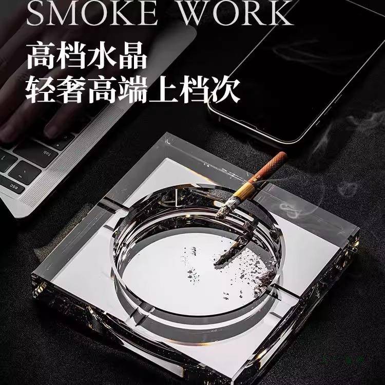 德国烟灰缸水985玻晶璃创用意轻奢办大气档次客厅公室家烟缸