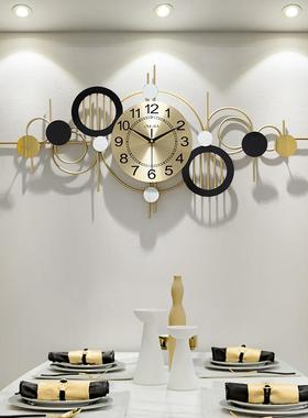 家用挂现简约墙代挂钟客上厅免打孔钟表轻66003奢风餐厅墙挂表壁