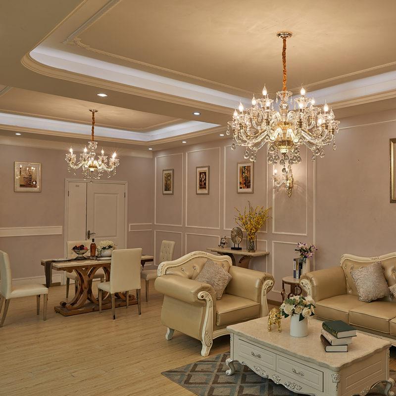 2025新吊灯款欧式水晶灯奢轻客厅卧室简约MYD餐厅灯奢华别墅灯臂