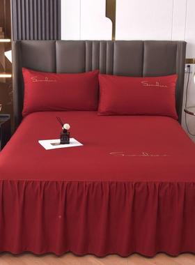 防滑单件床件裙床罩床围防尘加厚床三人套席梦思床套罩盖单fTs8na