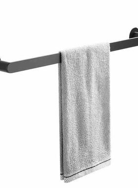 毛巾单杆3IYC04锈钢不黑色奢杆免打孔卫生间毛巾架创意浴巾架轻浴