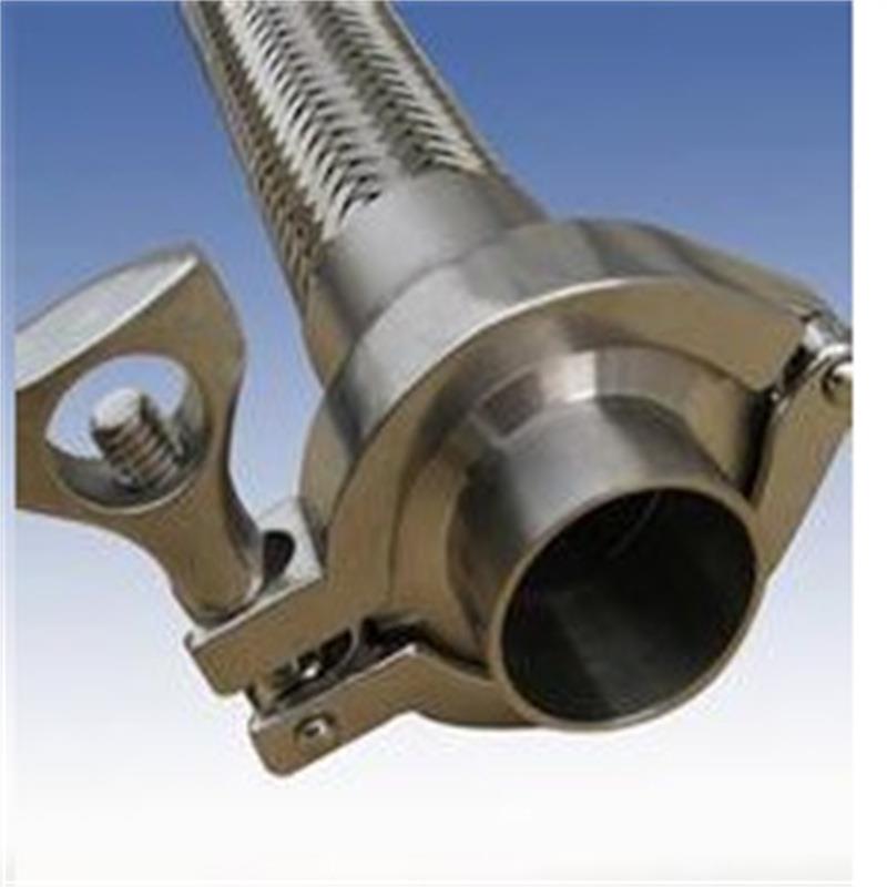 04L卡箍盘卫生JS1025卡级不锈钢高压编金3属织波纹软管法兰金属软